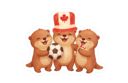 Canadian Otter Soccer Celebration Sticker