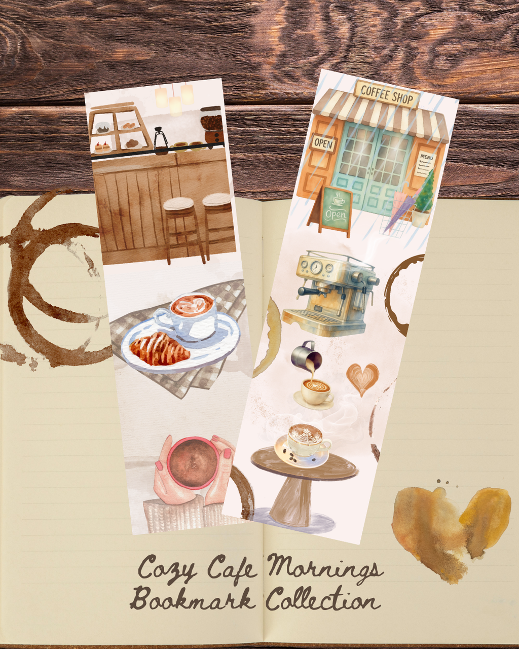 Cozy Café Mornings Bookmark Collection