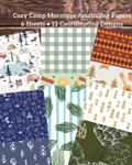 Little Cozy Moments™ | Cozy Camp Mornings Journaling Papers | 6 Sheets • 12 Coordinating Designs | 8.5 x 5.5