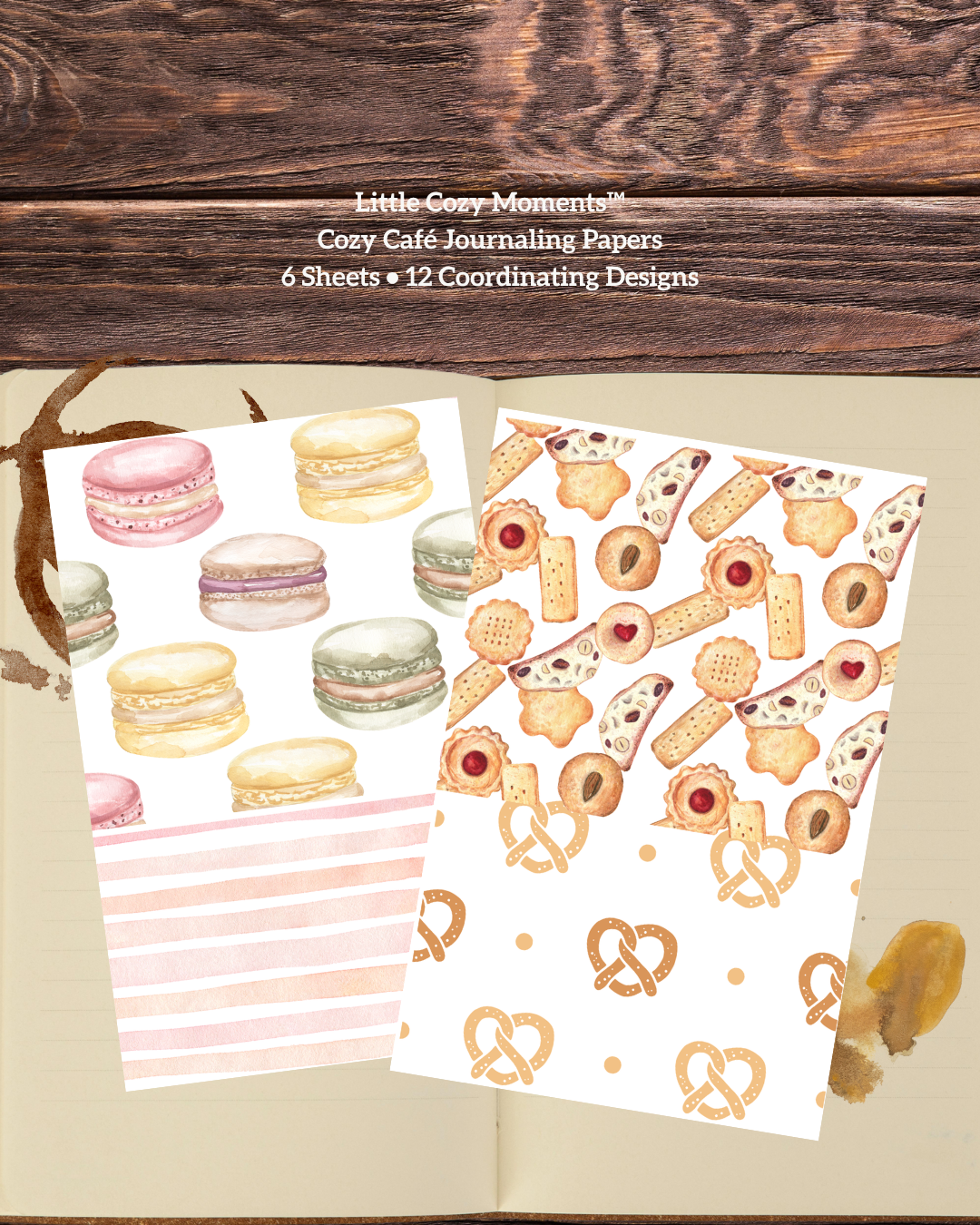 Little Cozy Moments™ | Cozy Café Journaling Papers | 6 Sheets • 12 Coordinating Designs