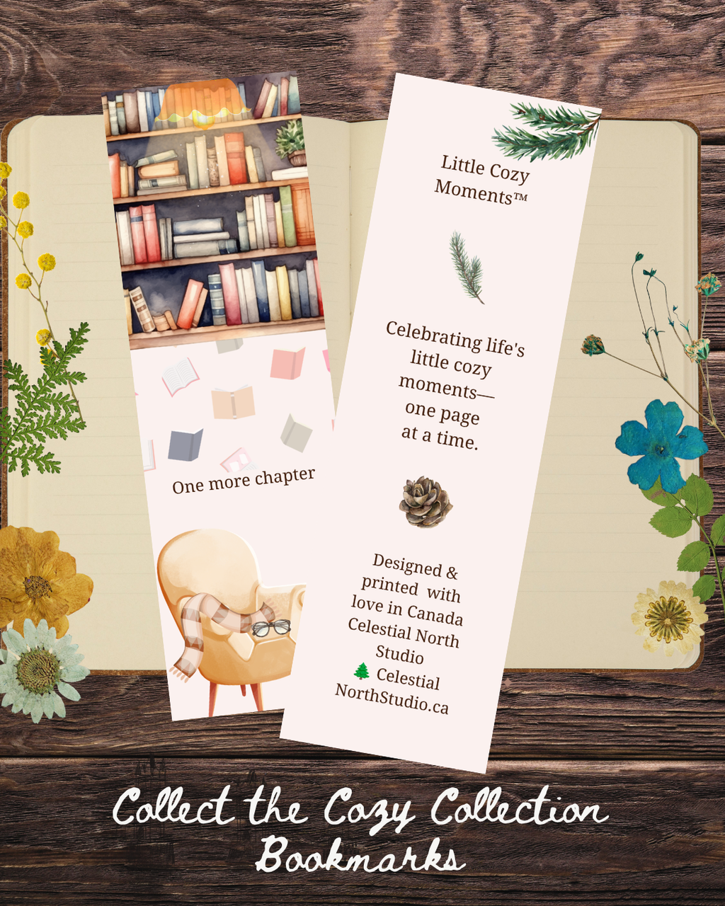 Little Cozy Moments™ | Cozy Reading Bookmark Collection | Set of 3 Watercolor Bookmarks