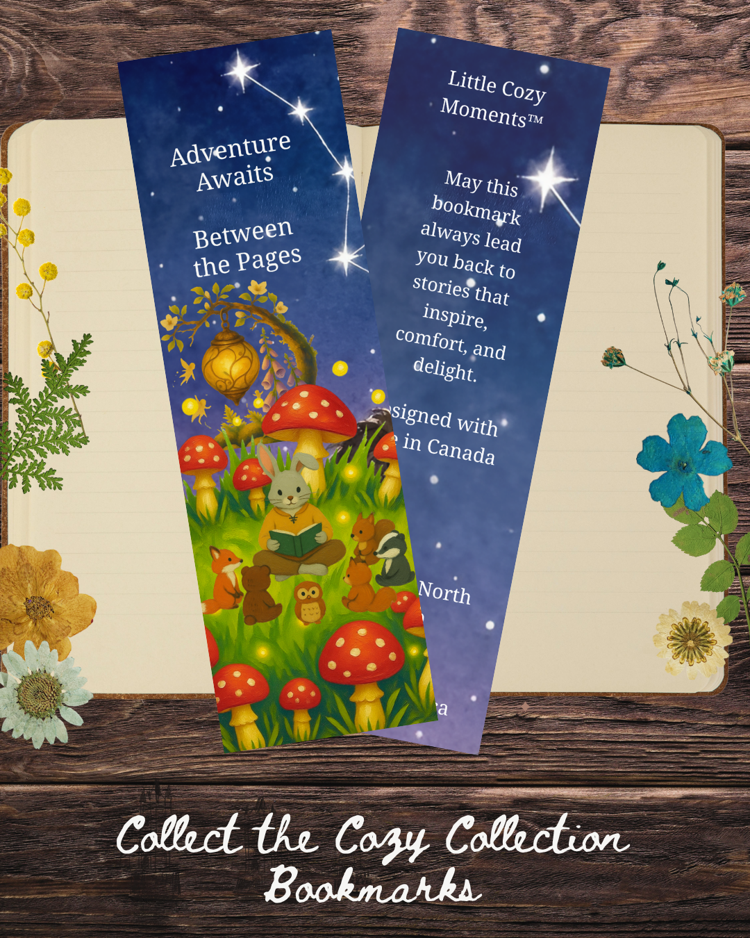Little Cozy Moments™ | Cozy Reading Bookmark Collection | Set of 3 Watercolor Bookmarks
