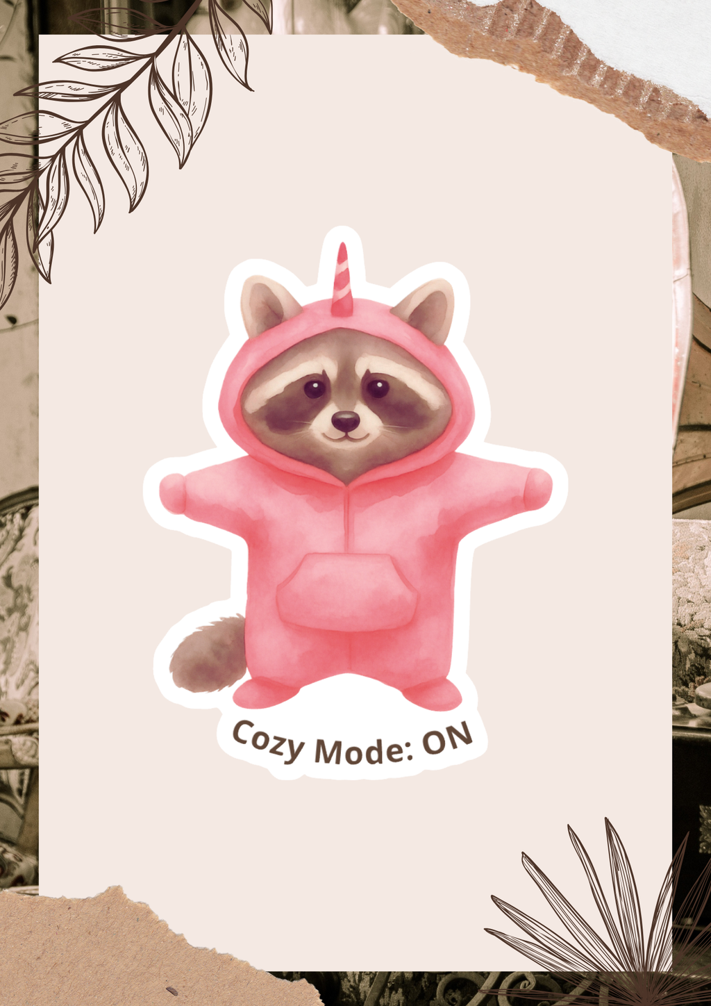 Cozy Mode: ON | Die-Cut Sticker