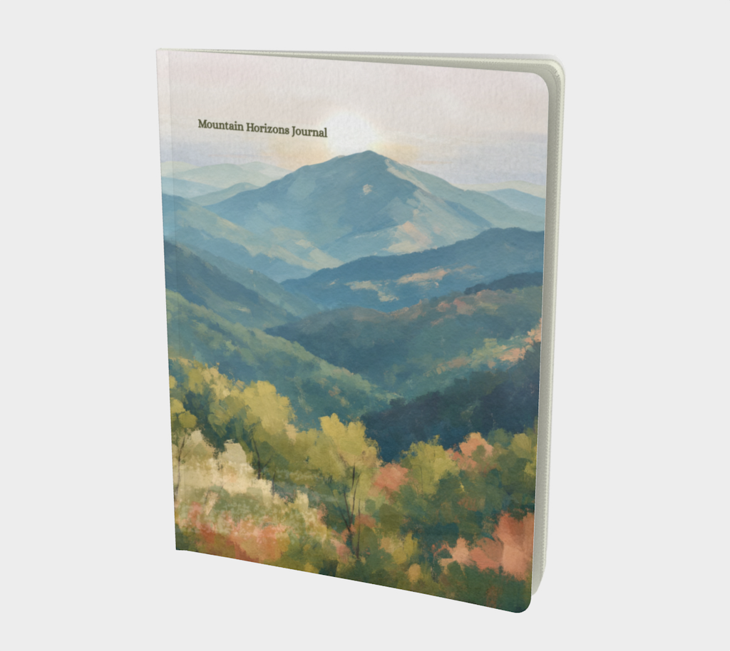 Mountain Horizons Journal | Mountain Adventure Notebook |  Bullet, Lined or Blank