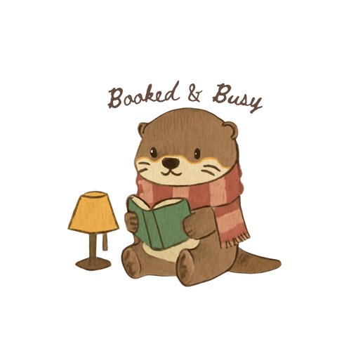 Booked & Busy Sticker | Otter Reading Sticker | Eco Matte Waterproof Vinyl | Bookish Gift