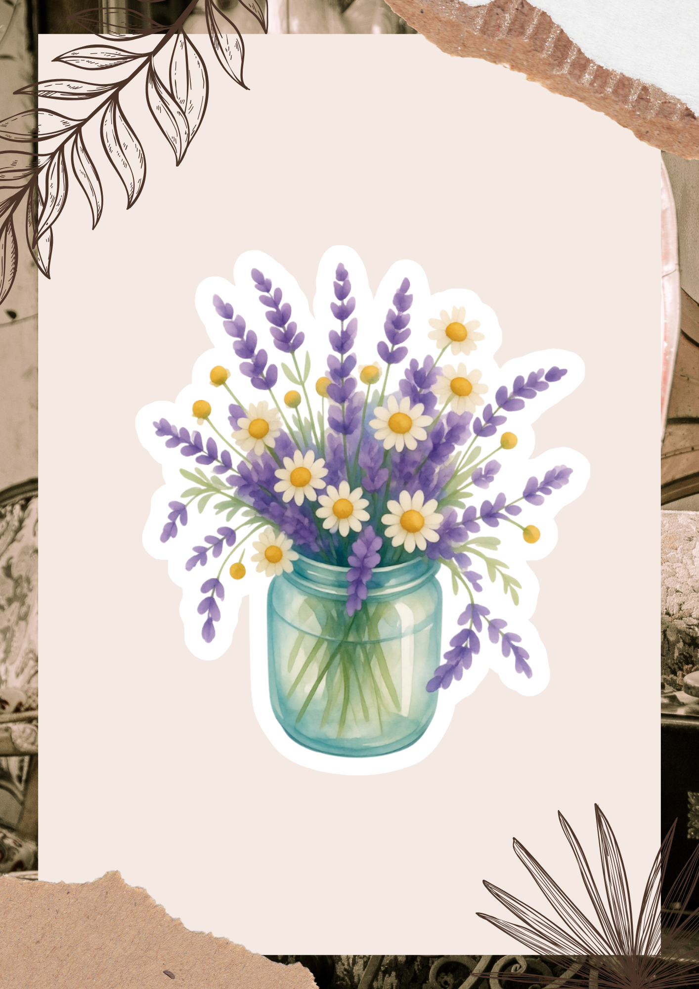 Lavender & Wildflower Bouquet Sticker