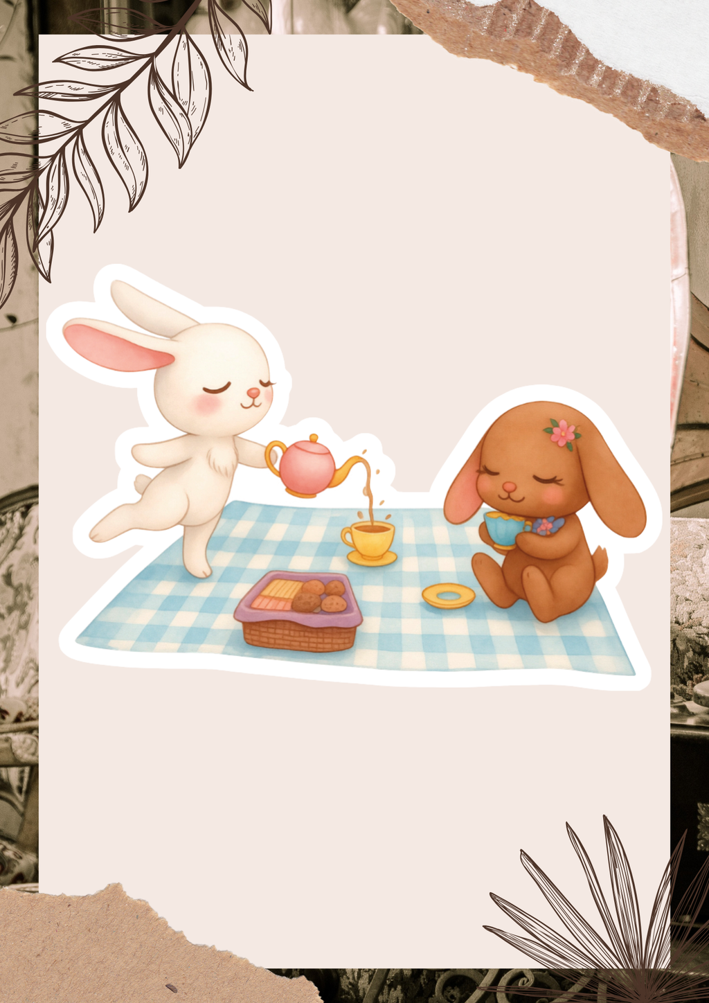 Bunny Tea Party Sticker
