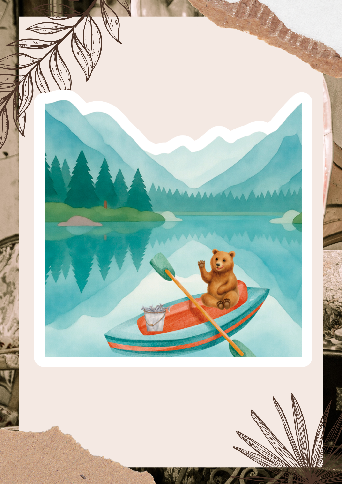 Bear Canoe Sticker
