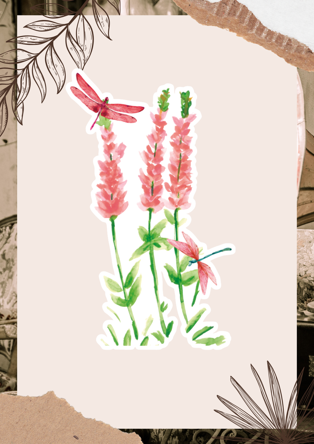 Dragonflies & Wildflowers Sticker