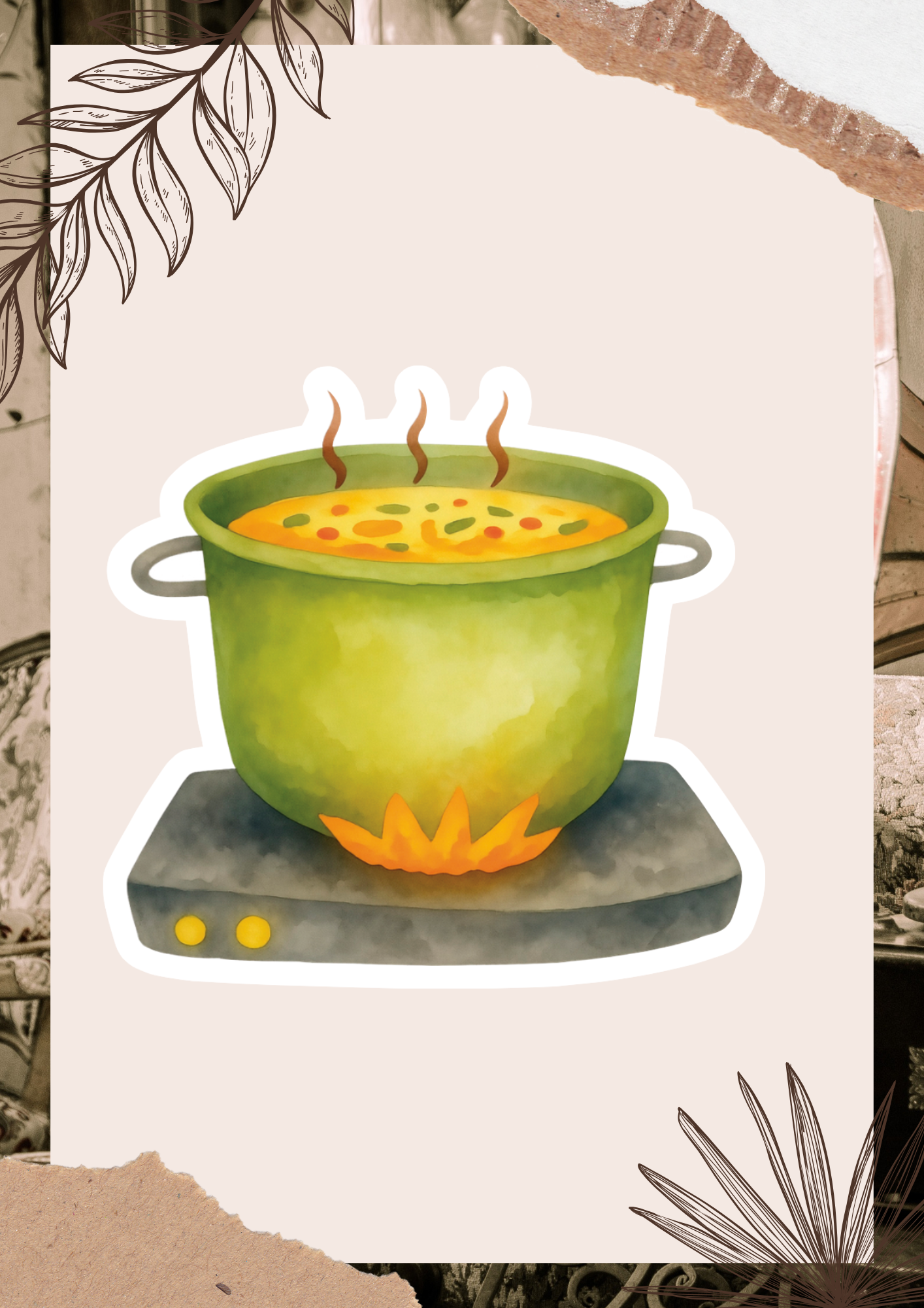Homemade Soup Watercolor Sticker | Cozy Comfort Food Vinyl Sticker