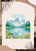 Mountain Lake Swan Sticker