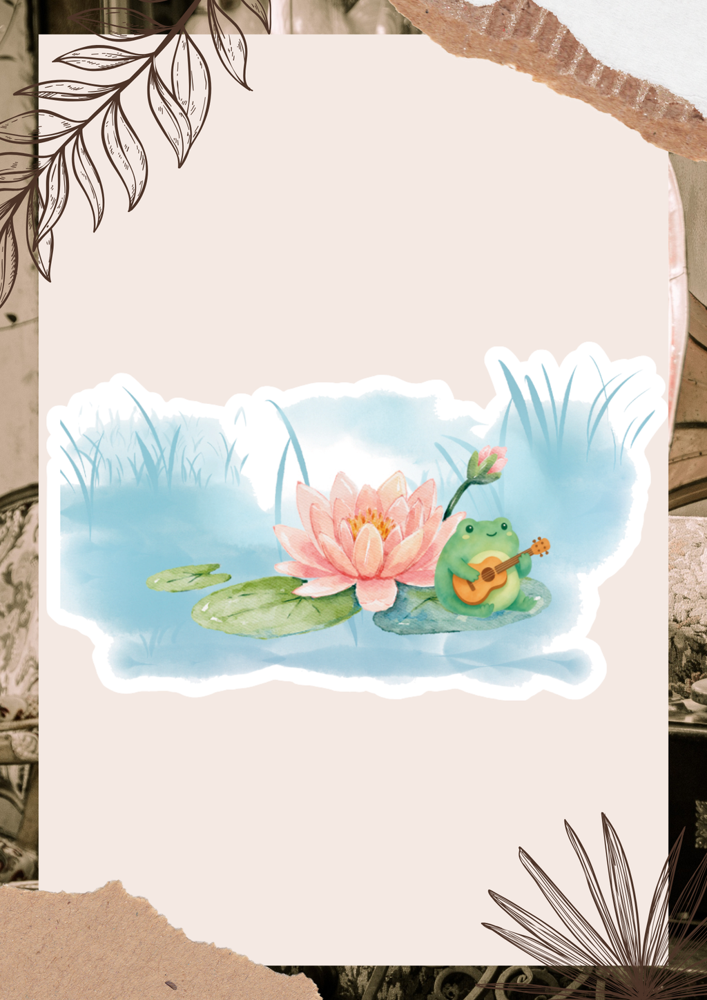 Frog by the Lily Pad Sticker