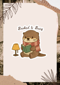 Booked & Busy Sticker | Otter Reading Sticker | Eco Matte Waterproof Vinyl | Bookish Gift