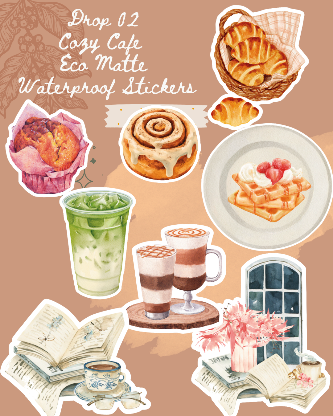 Open Book & Tea Sticker