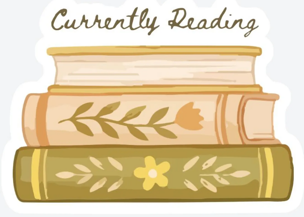 Currently Reading Sticker | Book Stack Vinyl Sticker | Eco Matte Waterproof 3x3 Decal | Reader Gift