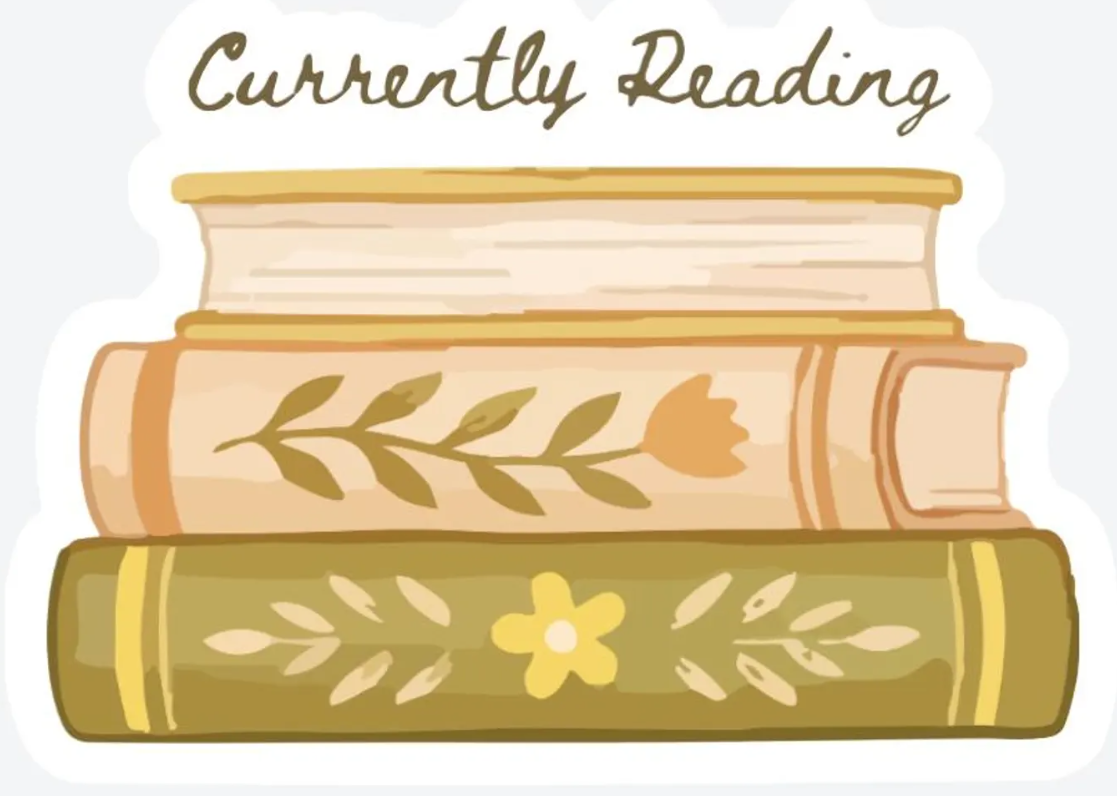 Currently Reading Sticker | Book Stack Vinyl Sticker | Eco Matte Waterproof 3x3 Decal | Reader Gift