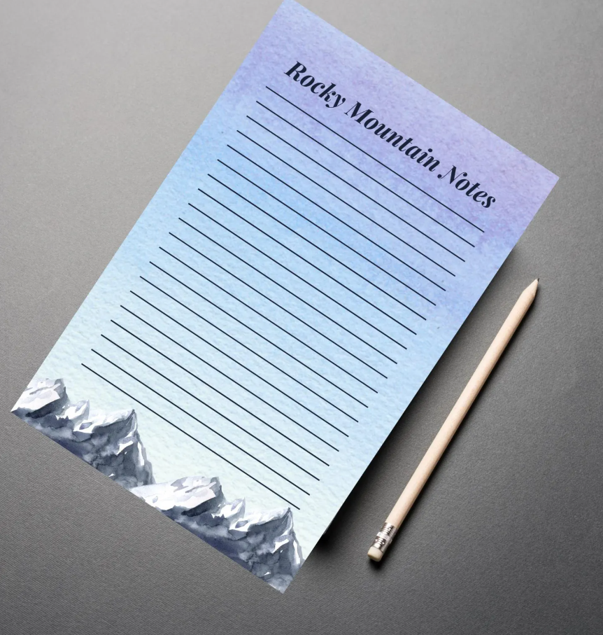 Rocky Mountain Notepad: 5x7 Lined Eco-Friendly Stationery