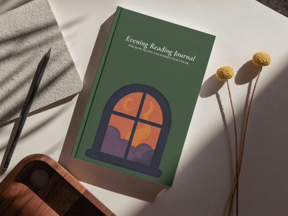Evening Reading Journal | Cozy Reading Log | 4×6