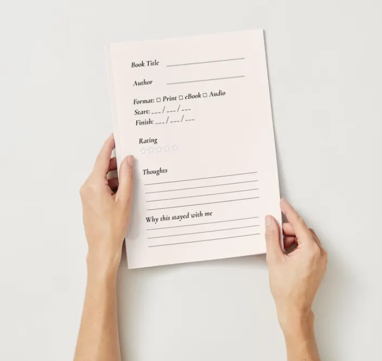 Evening Reading Journal | Cozy Reading Log | 4×6