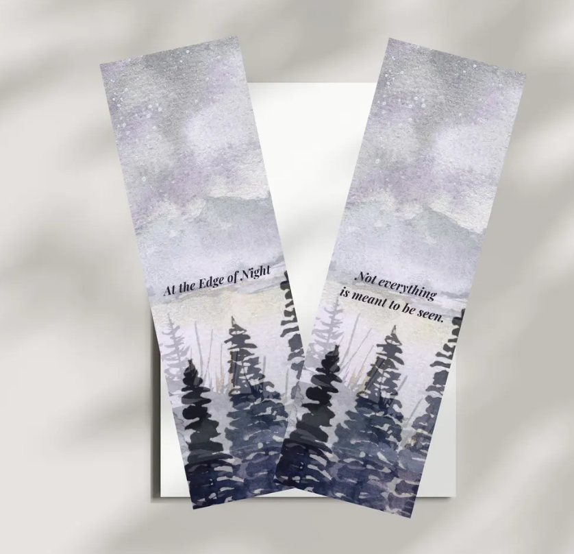 At the Edge of Night Bookmark | Moody Forest Bookmark
