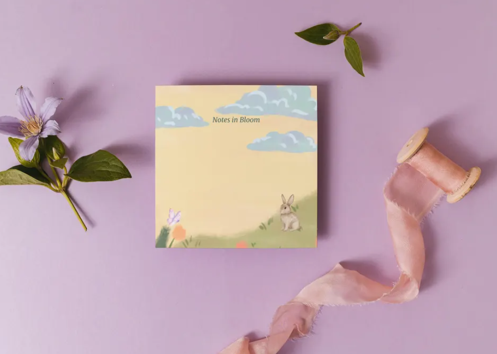 Notes in Bloom | Bunny Sticky Note Pad | 3×3