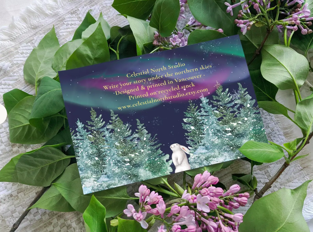 Snowlight Wishes Christmas Card | Yukon Northern Lights