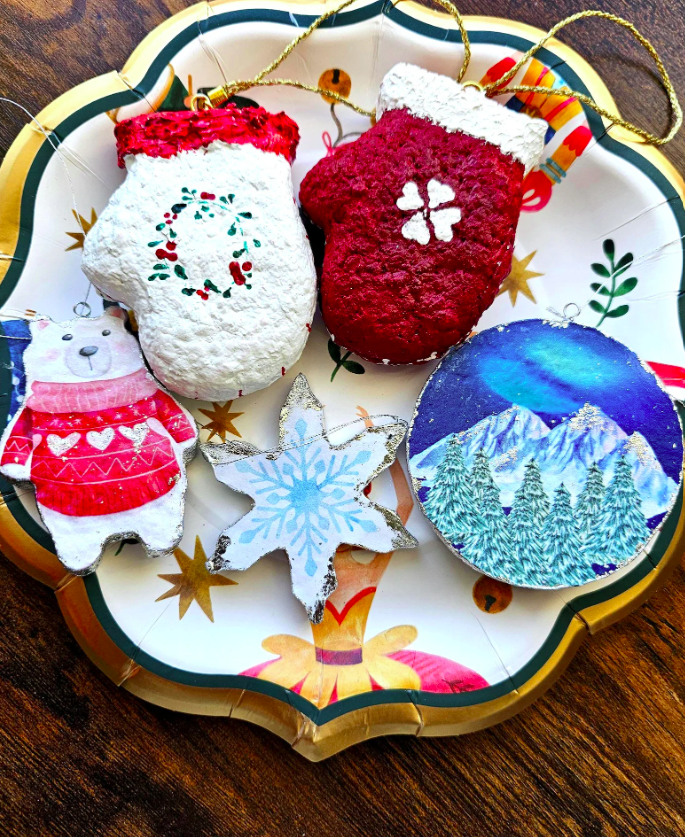 Canadian Christmas Ornament Mystery Box (Set of 3) • Eco-Friendly Recycled and Bonus Card