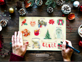 Canadian Christmas Sticker Sheet (5x7) | Eco-Matte Recycled Paper | Greenguard Certified | Holiday Stickers