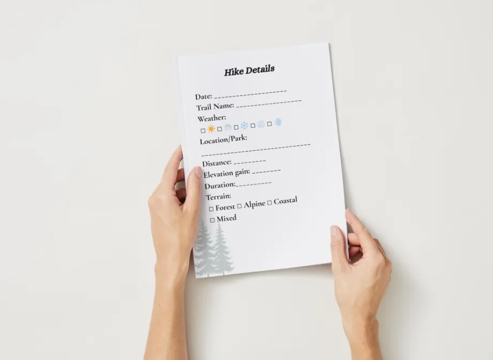 Hiking Journal 4×6 | Compact Trail Log Book | Minimal Outdoor Journal for Hikers or Walkers