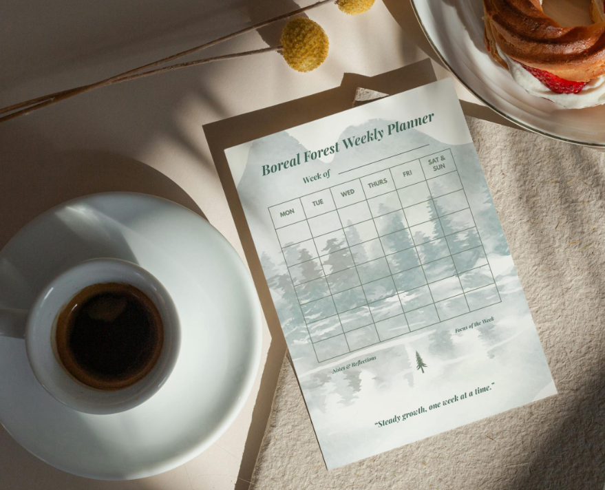 Boreal Forest Weekly Ritual Kit | Wellness Planner & Habit Tracker