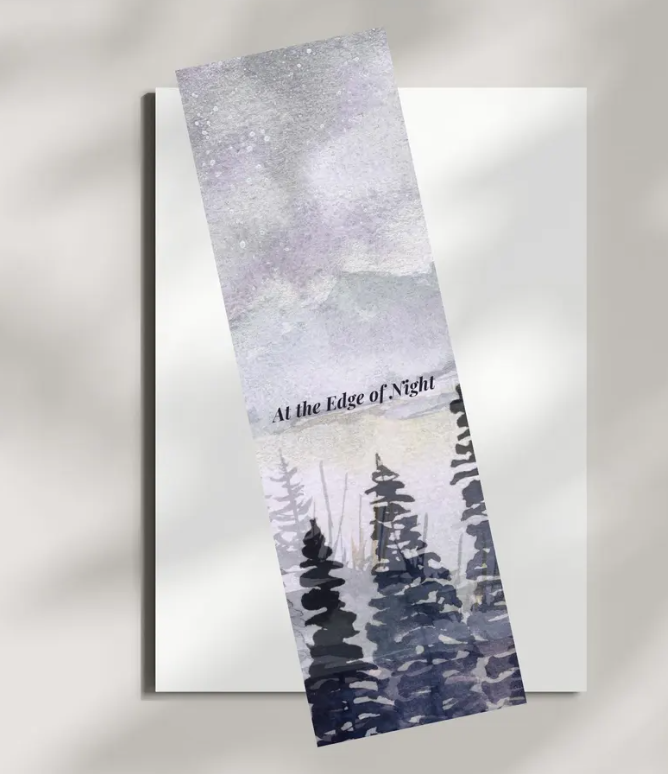 At the Edge of Night Bookmark | Moody Forest Bookmark