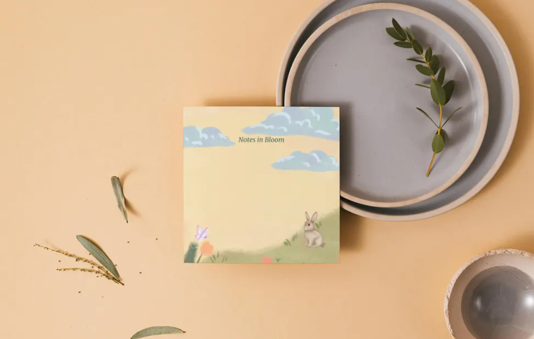 Notes in Bloom | Bunny Sticky Note Pad | 3×3