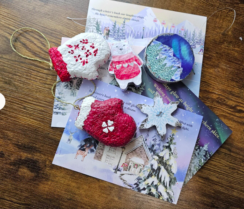 Canadian Christmas Ornament Mystery Box (Set of 3) • Eco-Friendly Recycled and Bonus Card
