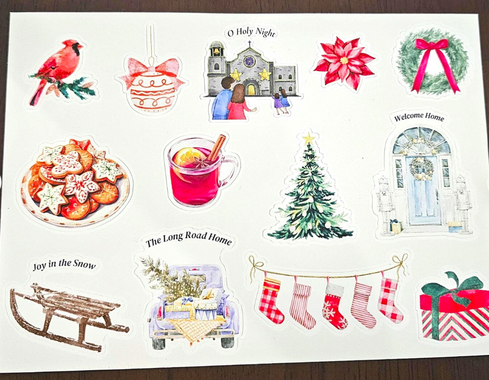 Canadian Christmas Sticker Sheet (5x7) | Eco-Matte Recycled Paper | Greenguard Certified | Holiday Stickers