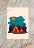 Campfire Under the Stars Watercolor Sticker
