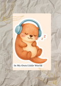In My Own Little World | Cozy Headphones Waterproof Sticker