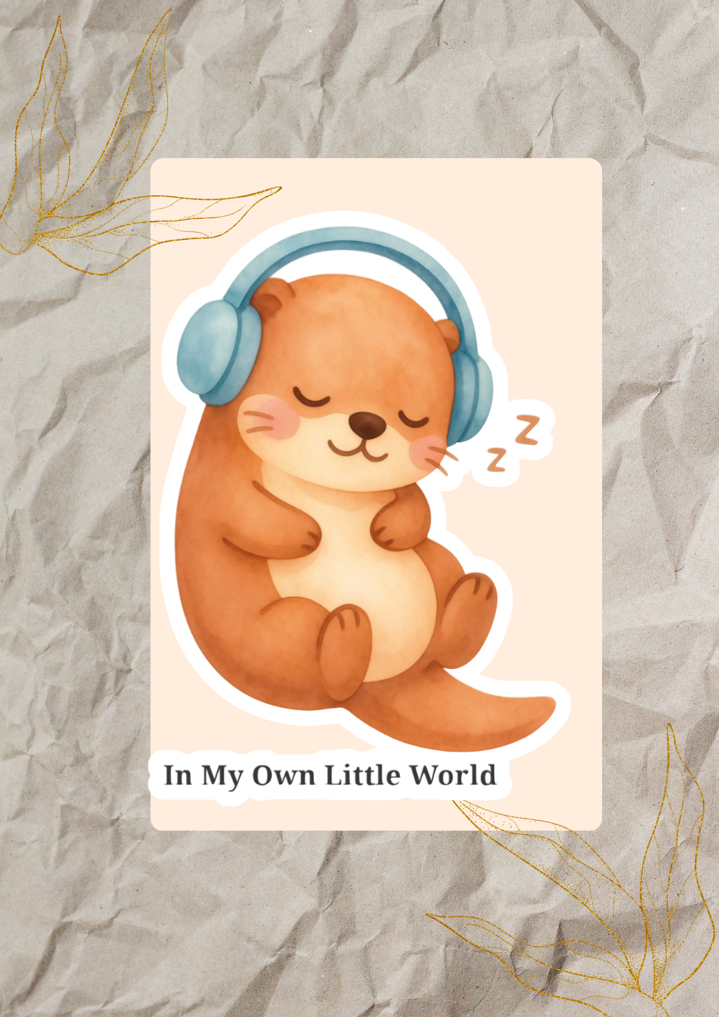 In My Own Little World | Cozy Headphones Waterproof Sticker