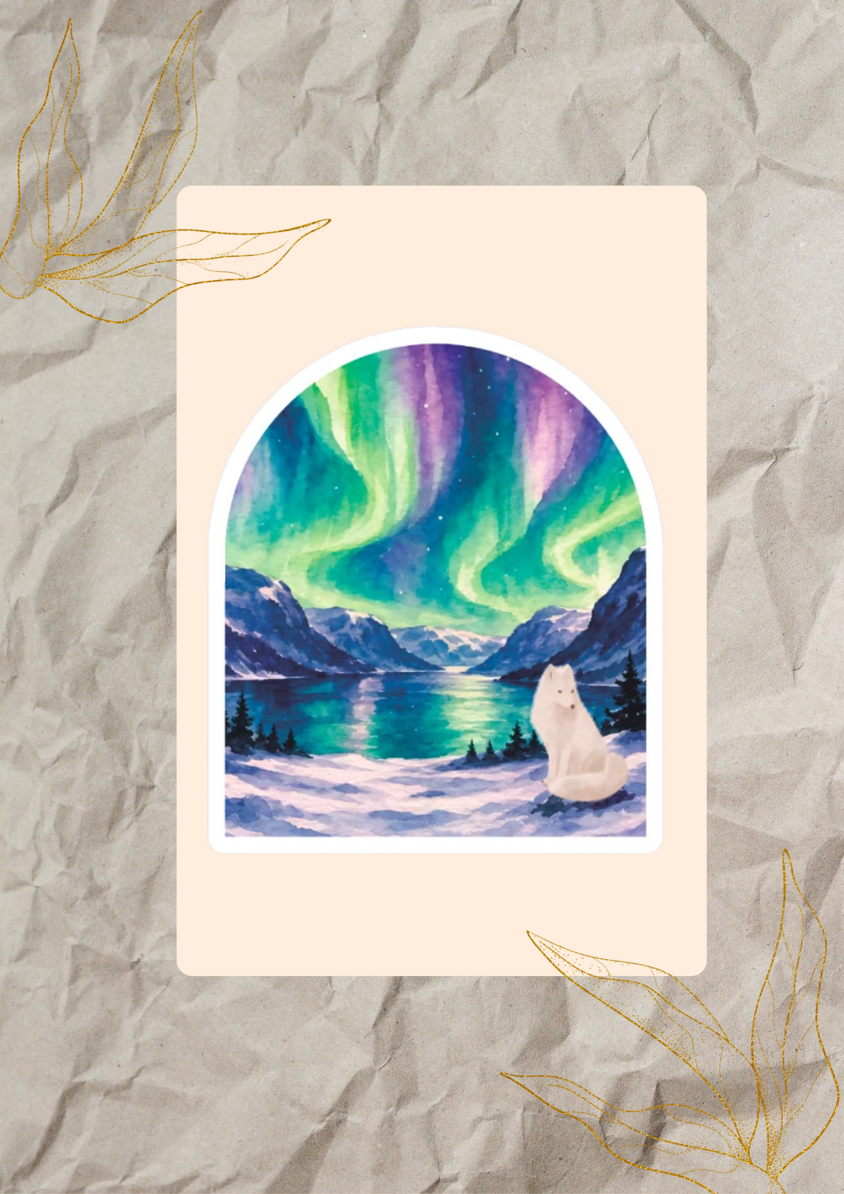 Aurora Wolf Sticker | 3x3 Waterproof Northern Lights Sticker
