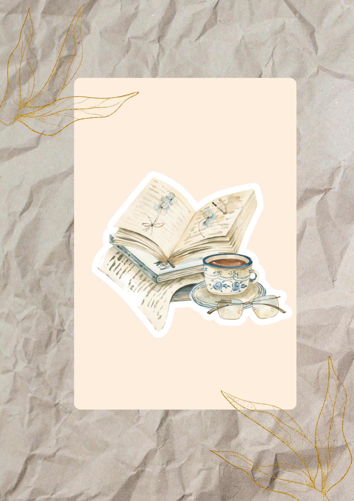 Open Book & Tea Sticker