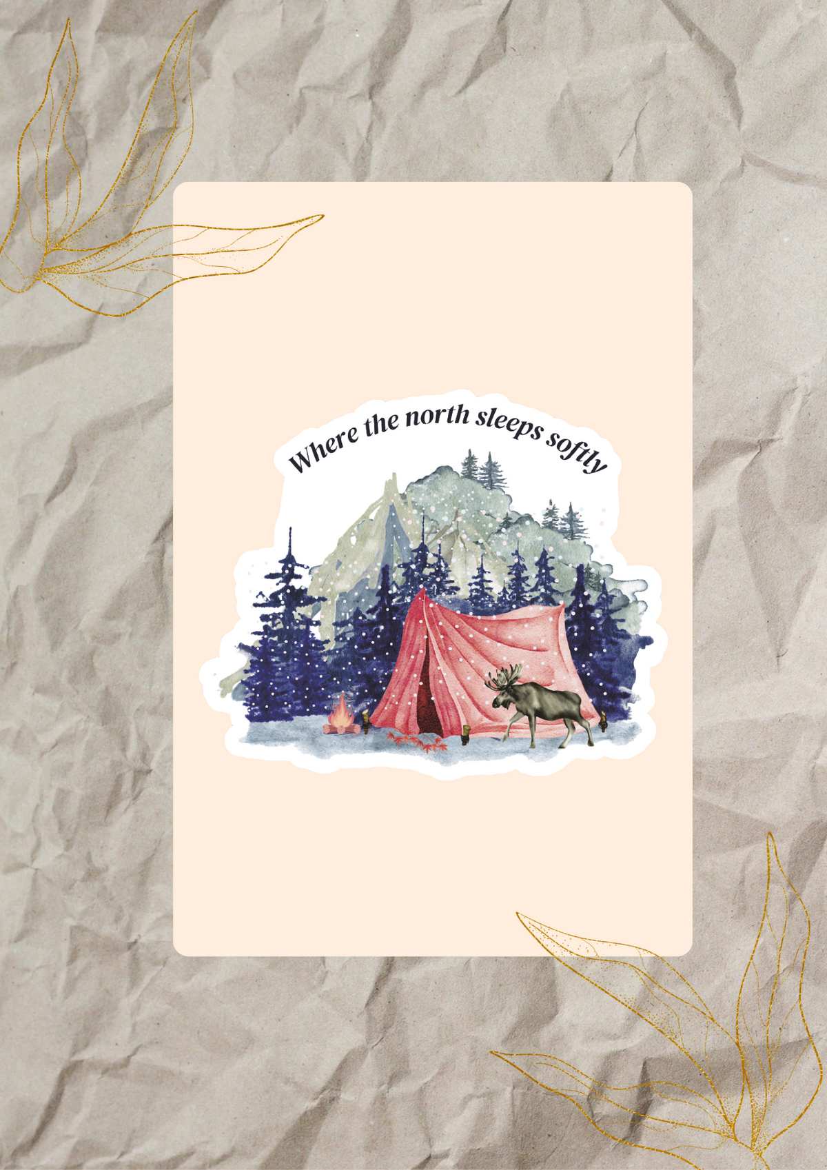 Moose Camping Sticker | 3x3 Waterproof Canadian Winter Sticker