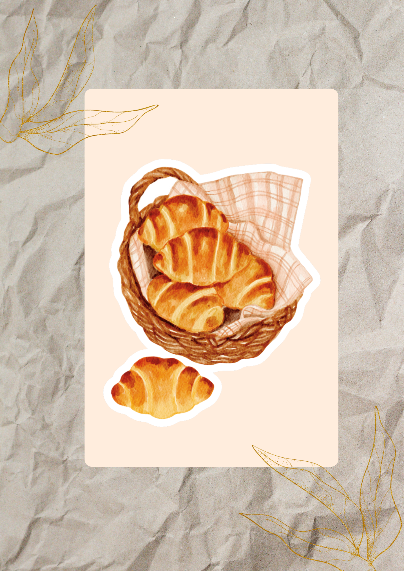 Croissant Basket Sticker