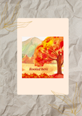 Rooted Here" Autumn Maple Tree Watercolor Sticker / Ephemera