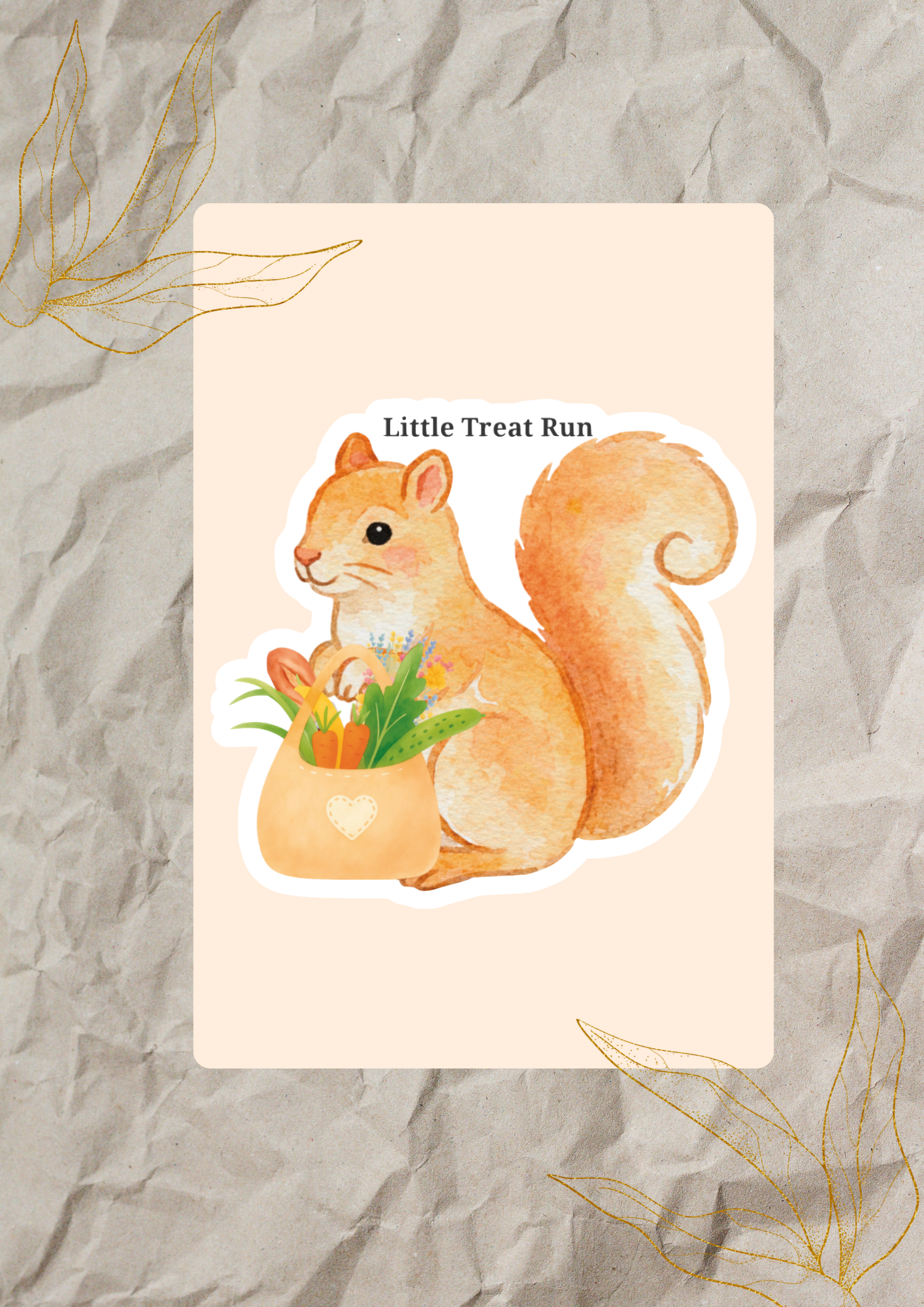 Little Treat Run | Cozy Squirrel Waterproof Sticker