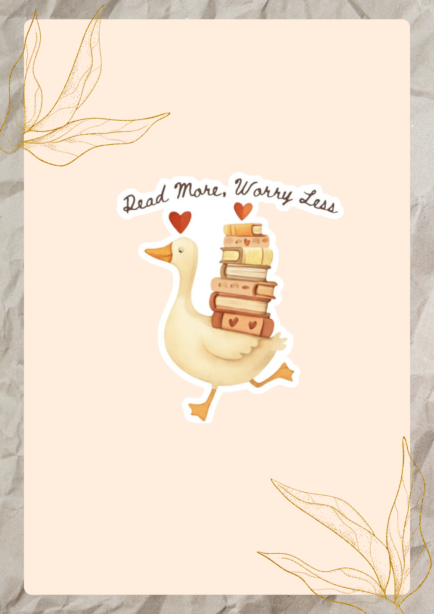 Read More Worry Less Sticker | Duck Book Lover Sticker | Eco Matte Waterproof Vinyl