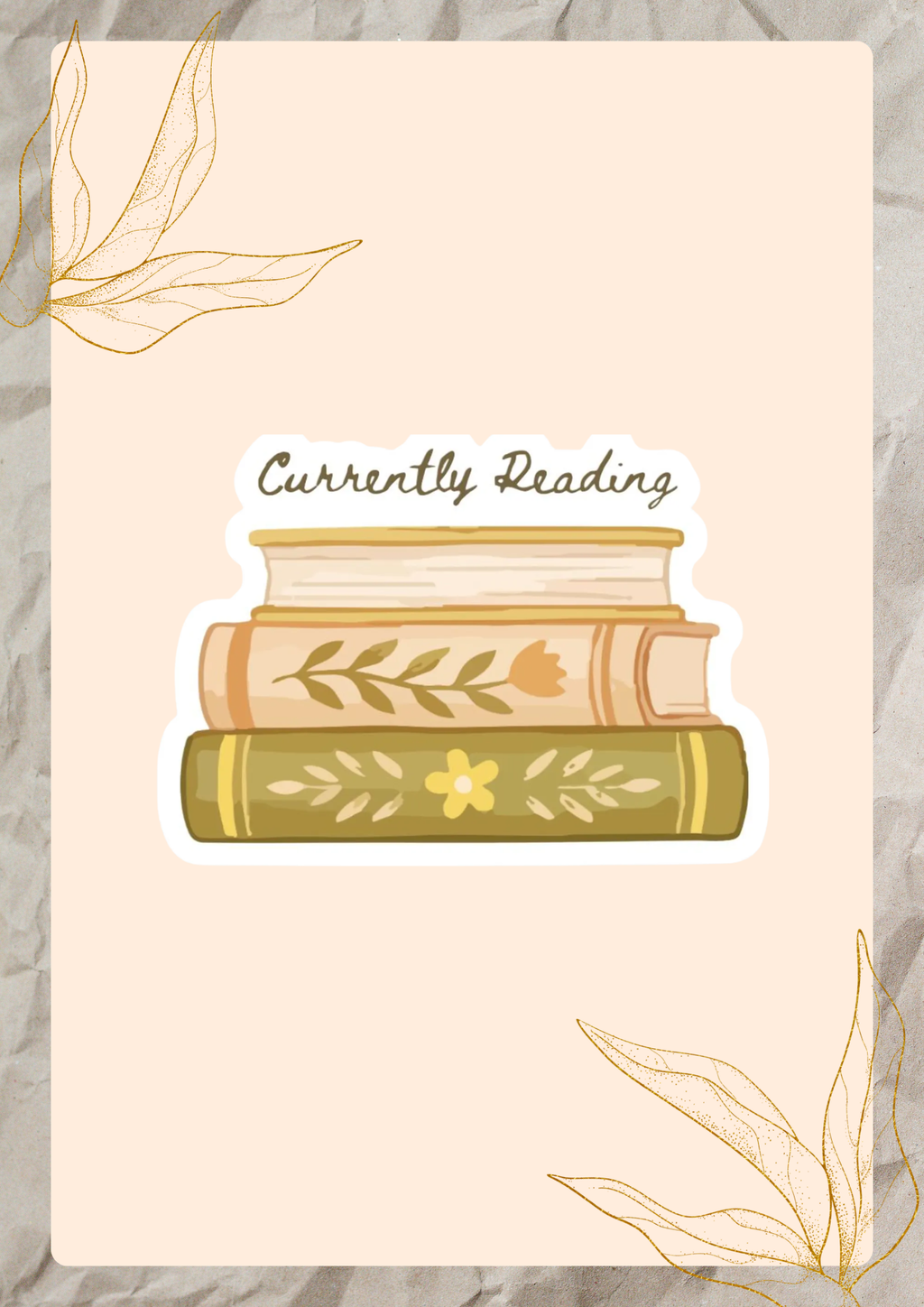 Currently Reading Sticker | Book Stack Vinyl Sticker | Eco Matte Waterproof 3x3 Decal | Reader Gift