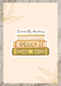 Currently Reading Sticker | Book Stack Vinyl Sticker | Eco Matte Waterproof 3x3 Decal | Reader Gift