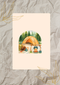 Camping Tent Sticker | Camp Under the Pines Die Cut Sticker | Cozy Campfire Watercolor | Canadian Adventure Sticker | Eco Matte Waterproof Vinyl