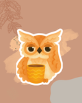 Sleepy Owl Coffee Sticker | Cozy Owl Watercolor Vinyl Sticker