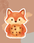 Cookie Fox Watercolor Sticker | Cute Woodland Animal Vinyl Sticker
