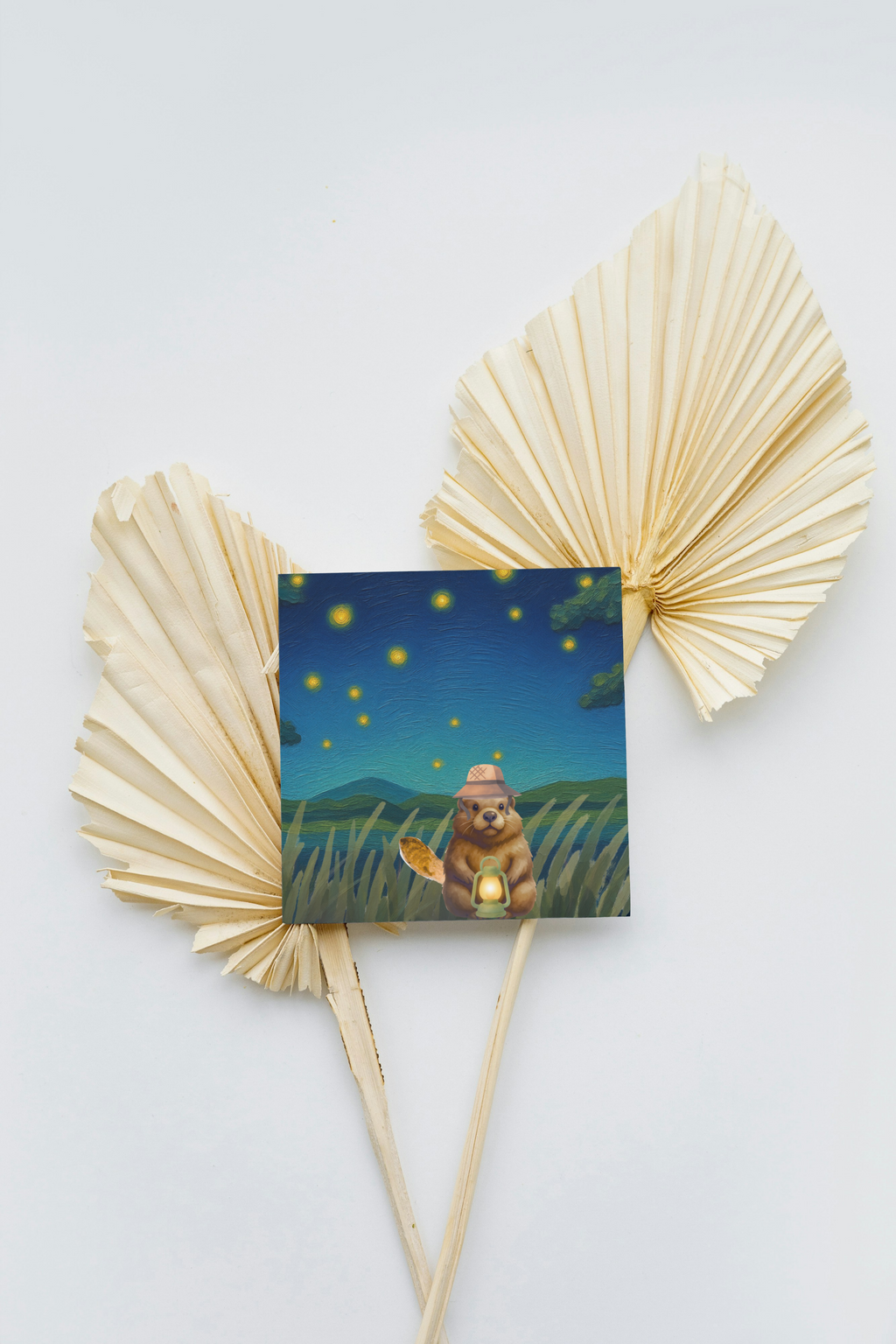 Beaver Lantern Watercolor Sticker | Canadian Wilderness